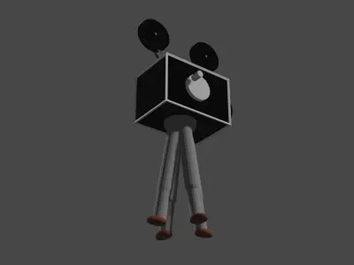 cinema camera of very old times low-pole game ready Low-poly 3D model