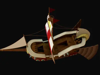 Ship Warcraft Low-poly 3D model