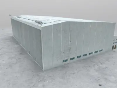 EDDH Hangar H Low-poly 3D model