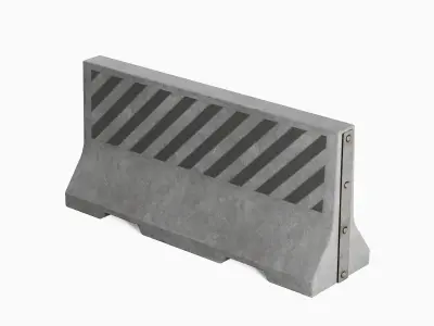 Large Concrete Barrier 04 Low-poly 3D model