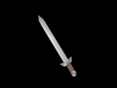 Low Polly - Realistic - Medieval Sword  Free low-poly 3D model
