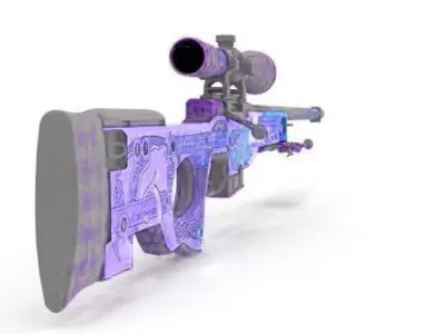 AWP Dragon Lore with Skins 3D model