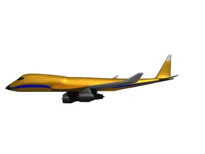 Low Poly Airliner airplane flying Low-poly 3D model