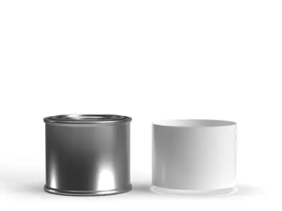 One fourth pint paint can with lid 3D model
