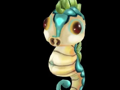 seahorse Low-poly 3D model get