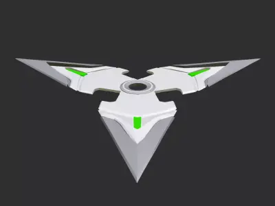 genji shuriken and kunai set 3D model