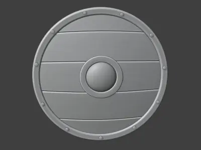 Round Shield 3D Model Low-poly 3D model