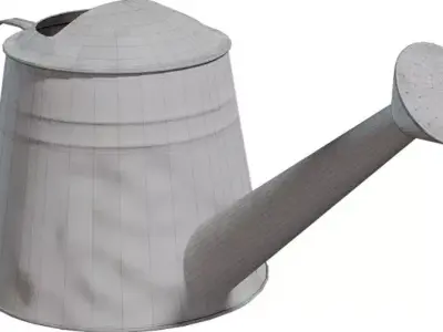 Metal Watering Can Realistic Garden and Outdoor Props Low-poly 3D model