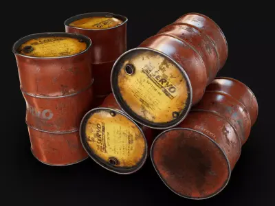 Rusted Industrial Oil Barrel 3D Model for Games and Environments 3D model