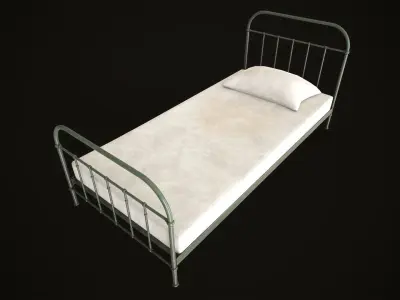 Old metal Bed Low-poly 3D model