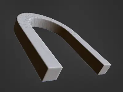 Magnet metal hook Low-poly 3D model
