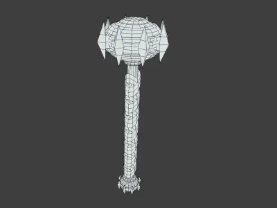 Stylized Steel Mace Low-poly 3D model