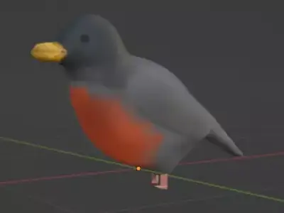 Low Poly American Robin Bird Free low-poly 3D model