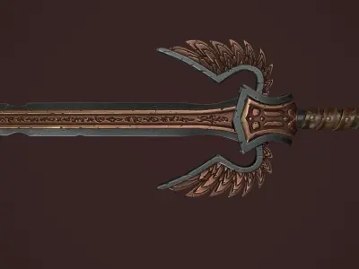 Rune sword Low-poly 3D model purchase