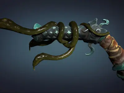 Snake pistol Low-poly 3D model