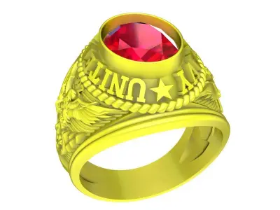 A5436 USA Army Ring 3D print model