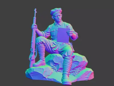 Military sculptures warrior sculptures military sculptures 3D print model