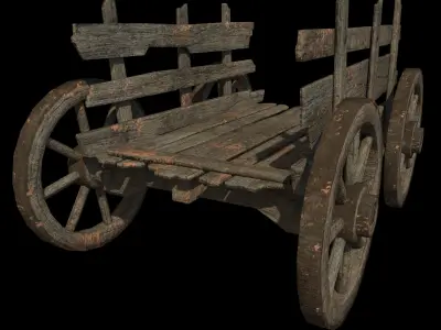 Wheel Cart - PBR - Textured Low-poly 3D model