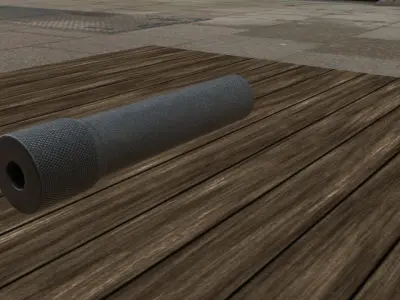 Suppressor game ready gun suppresor Low-poly 3D model