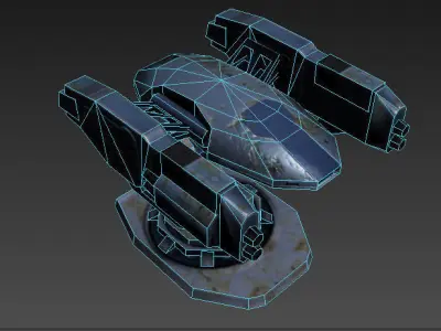 Turret spacecraft Low-poly 3D model