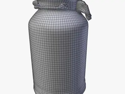  3D Old Aluminum Flask Low-poly 3D model