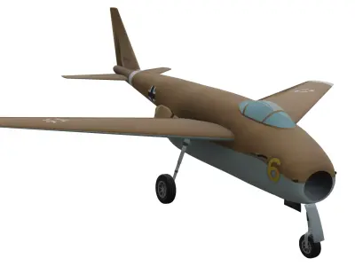 Messerschmitt P1101 Low-poly 3D model
