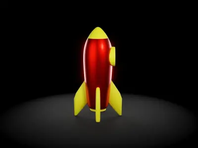 Lowpoly Rocket Free low-poly 3D model