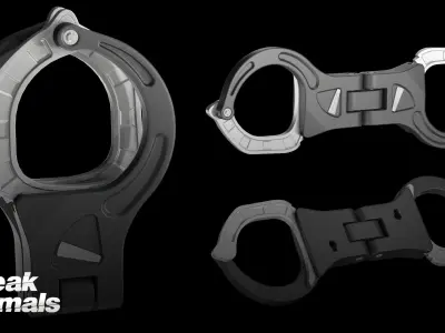 SHN Cuffs with Two covers Low-poly 3D model
