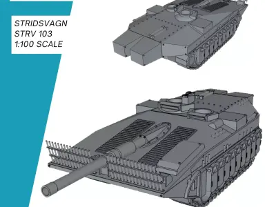 Stridsvagn 103 3D print model
