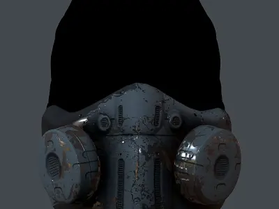 Gas mask helmet 3d model scifi  Low-poly 3D model 11