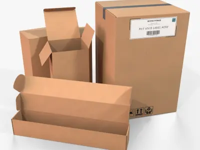  Cardboard Box Collection - Tall and Long Form Mix 