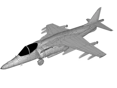 Lowpoly McDonnell Douglas AV-8B Aircraft Model Low-poly 3D model