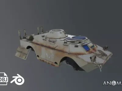 armored car wreck 3D model