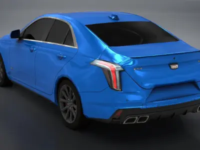 Cadillac CT4 V 2022 Free low-poly 3D model