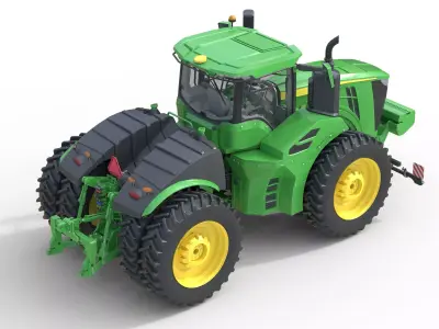 John Deere Tractor 9r 440 Low-poly 3D model