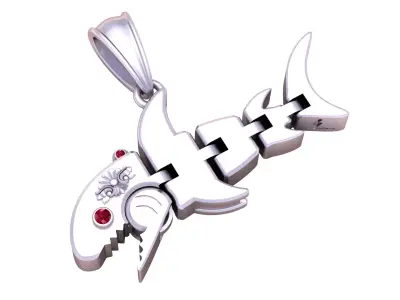 Hanging Shark Pendant 3D print model