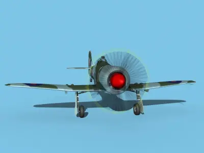 Hawker Tempest MKII RAF FF 3D model