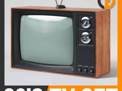 Retro 80s Television Set 3D model