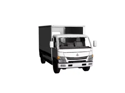 Mitsubishi Fuso Canter Box Truck Low Poly Cargo Model Low-poly 3D model