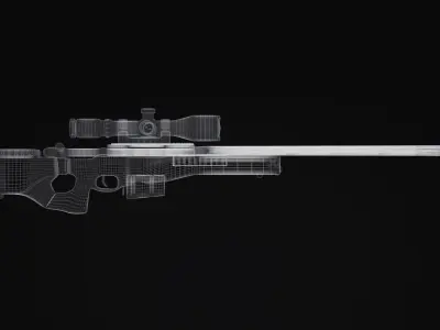 Rifle AI AWM Free low-poly 3D model