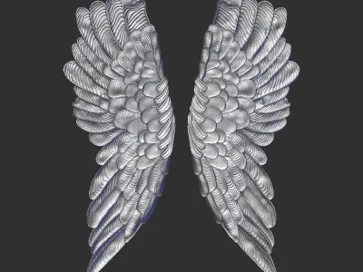 wing carved art 3D print model