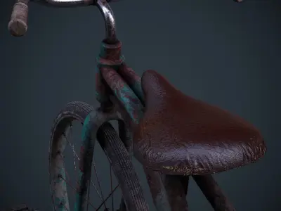 Old child bicycle Low-poly 3D model