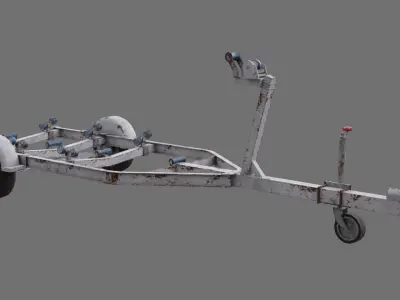 Boat Trailer 1B Low-poly 3D model