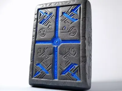 SciFi Glowing Rune Stone Tablet 3D model