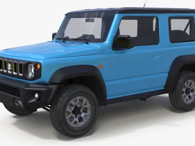 Suzuki Jimny 2025 Three Door SUV Blue 3D model