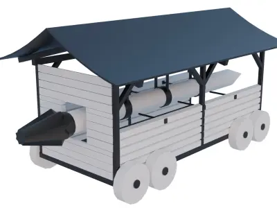 Lowpoly Base Siege Weapons Low-poly 3D model