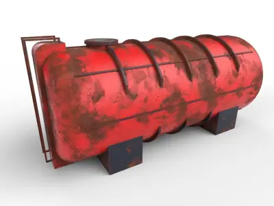 liquid tank M2 - Old Low-poly 3D model