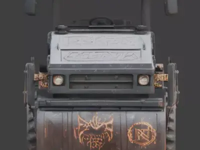 Industrial Occult Road Roller 3D Model Low-poly 3D model