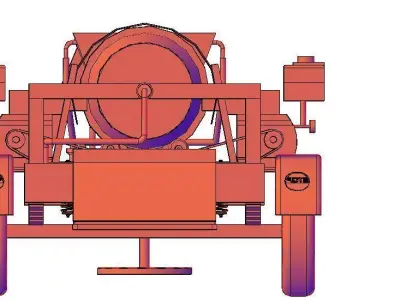Trommel 1 Line Axles 3D model