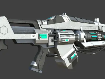 Sci-Fi Link Gun Low-poly 3D model
